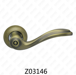 Maniglia per porta con rosetta in alluminio e lega di zinco in zama con rosetta rotonda (Z02146)