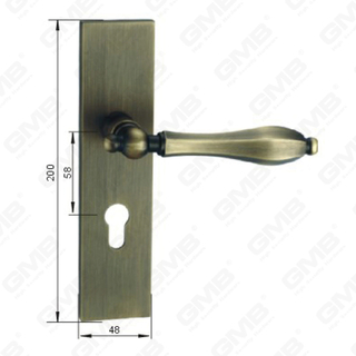 Manico della porta tirare la maniglia hardware della porta in legno maniglia della porta della porta sulla piastra per il blocco a mortasa tramite in lega di zinco o maniglia della piastra della porta in acciaio (ZM581-E02-DAB)