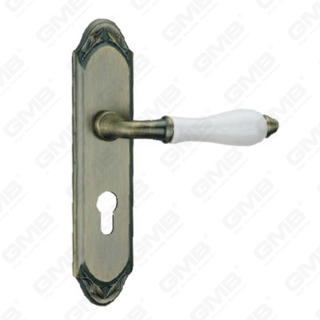 Manico della porta tirare la maniglia hardware della porta in legno manico della porta sulla piastra per il blocco a mortasa tramite in lega di zinco o maniglia della piastra della porta in acciaio (ZM465110-DAB)