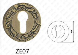 Rosone tondo per maniglia per porta in alluminio in lega di zinco Zama (ZE07)