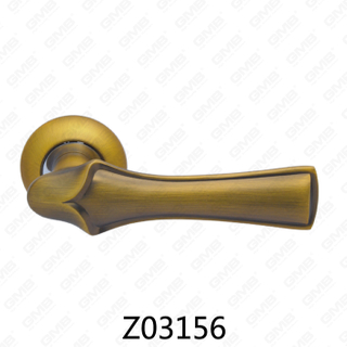 Maniglia per porta con rosetta in alluminio e lega di zinco in zama con rosetta rotonda (Z02156)