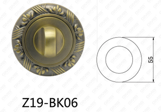 Bocchetta rotonda per maniglia per porta in alluminio in lega di zinco Zama (Z19-BK06)