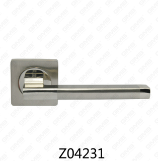Maniglia per porta con rosetta in alluminio e lega di zinco in zama con rosetta rotonda (Z04231)
