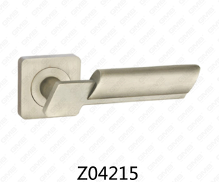 Maniglia per porta con rosetta in alluminio e lega di zinco in zama con rosetta rotonda (Z04215)