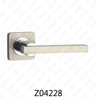 Maniglia per porta con rosetta in alluminio e lega di zinco in zama con rosetta rotonda (Z04228)