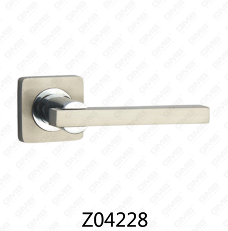 Maniglia per porta con rosetta in alluminio e lega di zinco in zama con rosetta rotonda (Z04228)