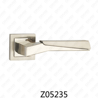 Maniglia per porta con rosetta in alluminio e lega di zinco in zama con rosetta rotonda (Z05235)