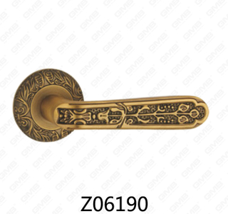 Maniglia per porta con rosetta in alluminio e lega di zinco in zama con rosetta rotonda (Z06190)