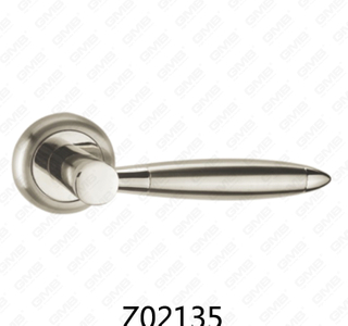 Maniglia per porta con rosetta in alluminio e lega di zinco in zama con rosetta rotonda (Z02135)