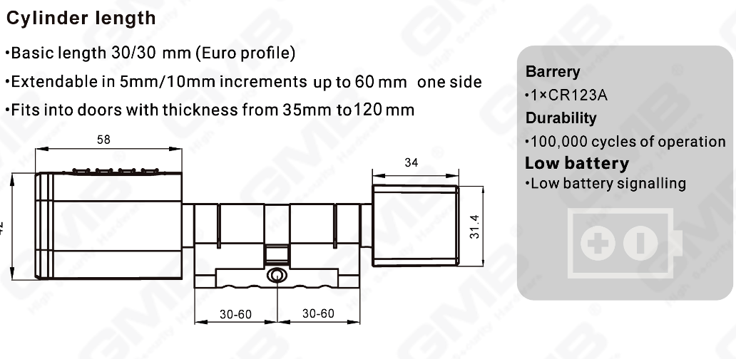 Biometrico Smart NFC Card Password Blocco Blocco Elettronica Elettronica Electronic Cilindro (S1 KK)