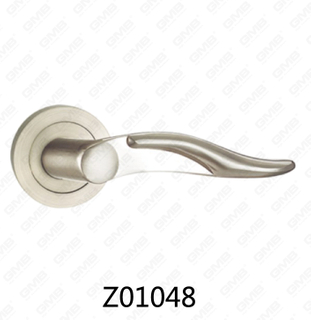 Maniglia per porta con rosetta in alluminio e lega di zinco in zama con rosetta rotonda (Z01048)