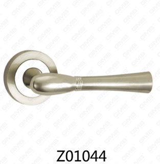 Maniglia per porta con rosetta in alluminio e lega di zinco in zama con rosetta rotonda (Z01044)