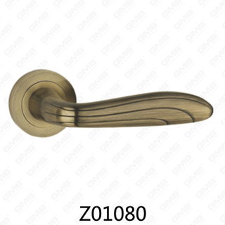 Maniglia per porta con rosetta in alluminio e lega di zinco in zama con rosetta rotonda (Z01080)