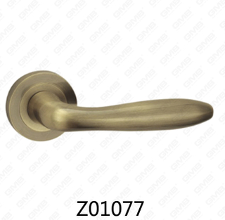 Maniglia per porta con rosetta in alluminio e lega di zinco in zama con rosetta rotonda (Z01077)