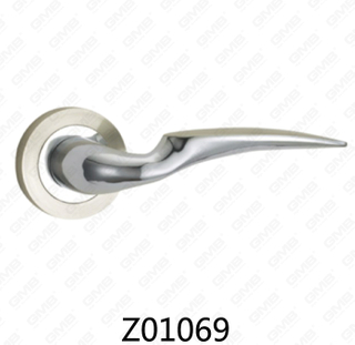 Maniglia per porta con rosetta in alluminio e lega di zinco in zama con rosetta rotonda (Z01069)