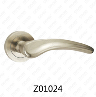 Maniglia per porta con rosetta in alluminio e lega di zinco in zama con rosetta rotonda (Z01024)