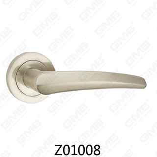Maniglia per porta con rosetta in alluminio e lega di zinco in zama con rosetta rotonda (Z01008)