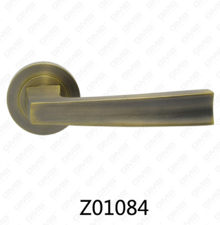 Maniglia per porta con rosetta in alluminio e lega di zinco in zama con rosetta rotonda (Z01084)