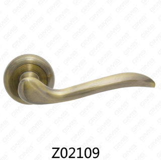 Maniglia per porta con rosetta in alluminio e lega di zinco in zama con rosetta rotonda (Z02109)