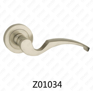 Maniglia per porta con rosetta in alluminio e lega di zinco in zama con rosetta rotonda (Z01034)