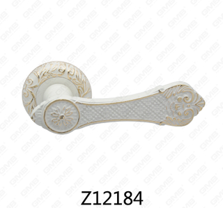 Maniglia per porta con rosetta in alluminio e lega di zinco in zama con rosetta rotonda (Z12184)
