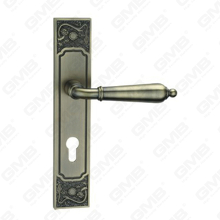 Manico della porta tirare la maniglia hardware della porta in legno manico della porta della porta sulla piastra per il blocco a mortasa tramite in lega di zinco o maniglia della piastra della porta in acciaio (E711-E01-DAB)