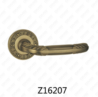 Maniglia per porta con rosetta in alluminio e lega di zinco in zama con rosetta rotonda (Z16207)