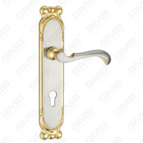 Manico della porta tirare la maniglia hardware della porta in legno manico a blocco della porta sulla piastra per il blocco a mortasa tramite in lega di zinco o maniglia della piastra della porta in acciaio (ZL95708-SN e GPB)
