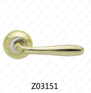 Maniglia per porta con rosetta in alluminio e lega di zinco in zama con rosetta rotonda (Z02151)