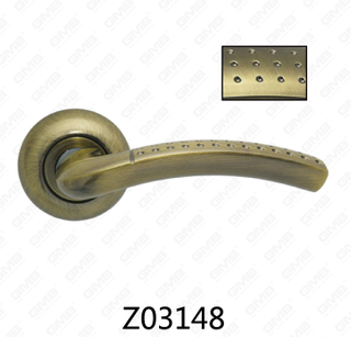 Maniglia per porta con rosetta in alluminio e lega di zinco in zama con rosetta rotonda (Z02148)