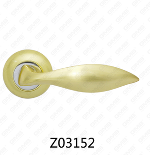 Maniglia per porta con rosetta in alluminio e lega di zinco in zama con rosetta rotonda (Z02152)