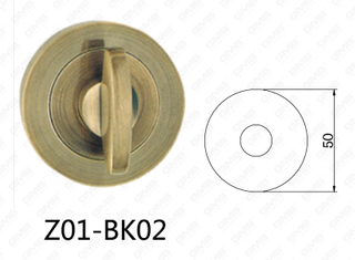 Bocchetta rotonda della maniglia della porta di alluminio della lega di zinco della zama (Z01-BK02)