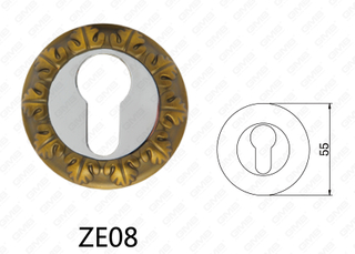 Rosone tondo per maniglia per porta in alluminio in lega di zinco Zama (ZE08)