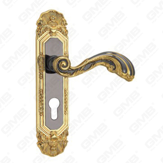Maniglia della porta Tirare la maniglia della porta in legno Hardware maniglia della porta della serratura sulla piastra per serratura da infilare dalla maniglia della piastra della porta in lega di zinco o acciaio (CM568-C48-KJ)