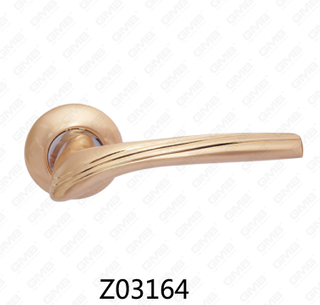 Maniglia per porta con rosetta in alluminio e lega di zinco in zama con rosetta rotonda (Z02164)