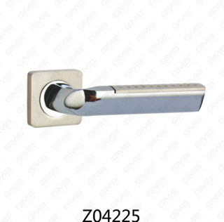 Maniglia per porta con rosetta in alluminio e lega di zinco in zama con rosetta rotonda (Z04225)