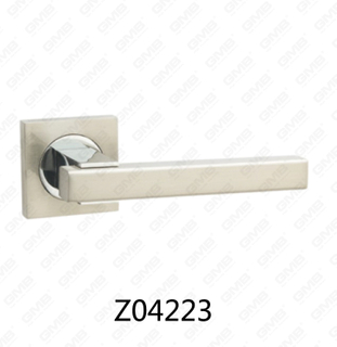 Maniglia per porta con rosetta in alluminio e lega di zinco in zama con rosetta rotonda (Z04223)