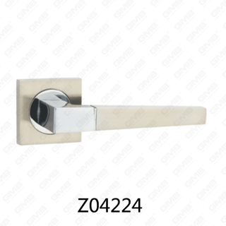 Maniglia per porta con rosetta in alluminio e lega di zinco in zama con rosetta rotonda (Z04224)