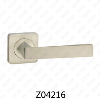 Maniglia per porta con rosetta in alluminio e lega di zinco in zama con rosetta rotonda (Z04216)