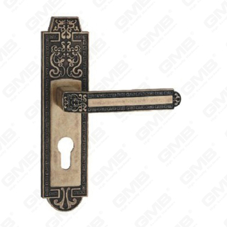 Manico della porta tirare la maniglia hardware della porta in legno manico della porta sulla piastra per il blocco a mortasa tramite in lega di zinco o maniglia della piastra della porta in acciaio (ZM62031-DHB)