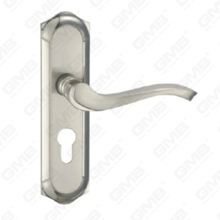 Manico della porta tirare la maniglia hardware della porta in legno manico della serratura sulla piastra per il blocco a mortasa tramite in lega di zinco o maniglia della piastra della porta in acciaio (ZM60913-K)