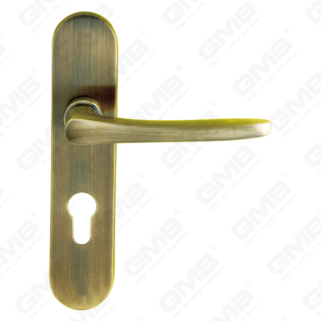 Maniglie in ottone Maniglia per porta in legno Maniglia per porta su piastra per serratura da infilare (B-PM1302-AB)