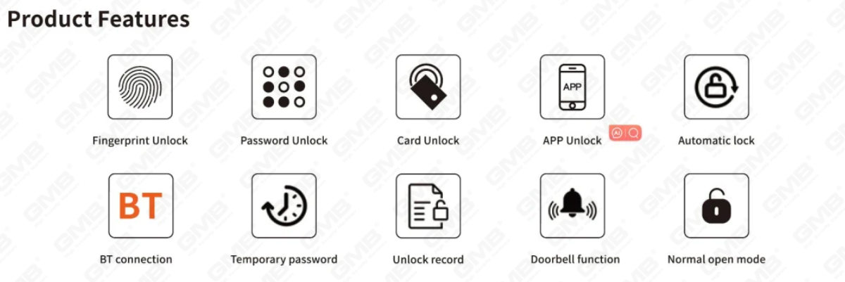 Scheda di impronte digitali/RFID ad alta sicurezza/WiFi/TUYA/TT App Digital Smart Glass Lock (254)