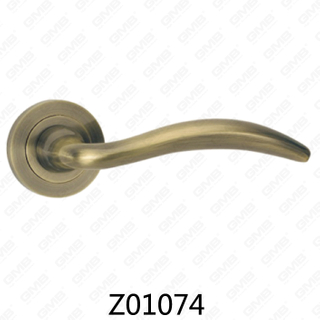 Maniglia per porta con rosetta in alluminio e lega di zinco in zama con rosetta rotonda (Z01074)