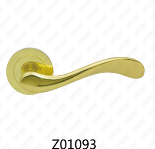 Maniglia per porta con rosetta in alluminio e lega di zinco in zama con rosetta rotonda (Z01093)