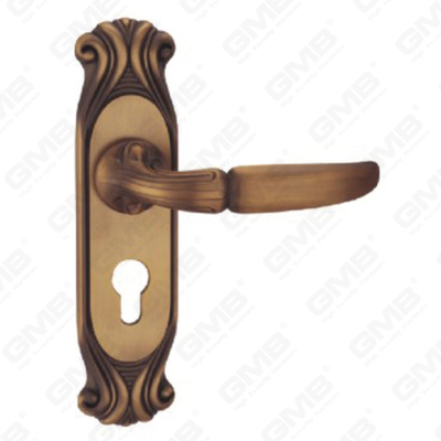 Manico della porta tirare la maniglia hardware della porta in legno manico della serratura sulla piastra per il blocco a mortasa tramite in lega di zinco o maniglia della piastra della porta in acciaio (CM596-C01-DYB)