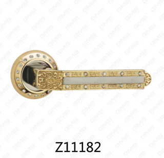 Maniglia per porta con rosetta in alluminio e lega di zinco in zama con rosetta rotonda (Z11182)