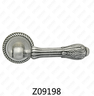 Maniglia per porta con rosetta in alluminio e lega di zinco in zama con rosetta rotonda (Z09198)
