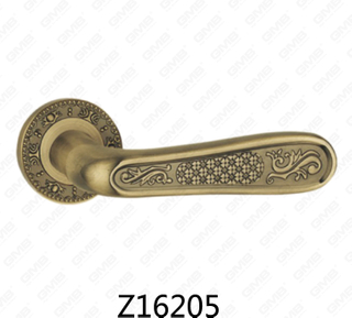 Maniglia per porta con rosetta in alluminio e lega di zinco in zama con rosetta rotonda (Z16205)