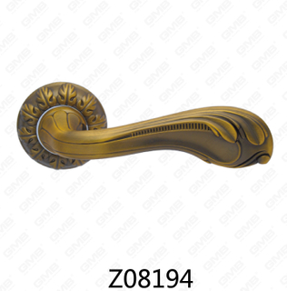 Maniglia per porta con rosetta in alluminio e lega di zinco in zama con rosetta rotonda (Z08194)